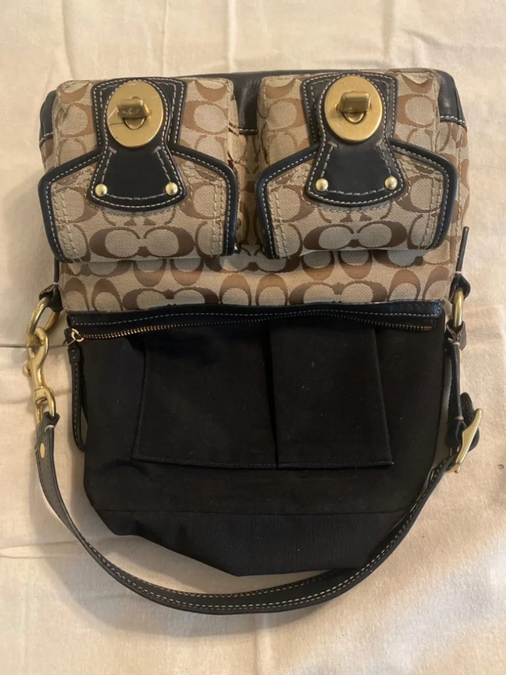 Coach Legacy Signature Turn Lock Shoulder Bag H0826-F12869